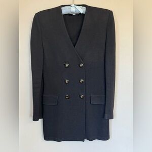 St. John Collection by Marie Gray Double-Breasted Black knit blazer size 8
